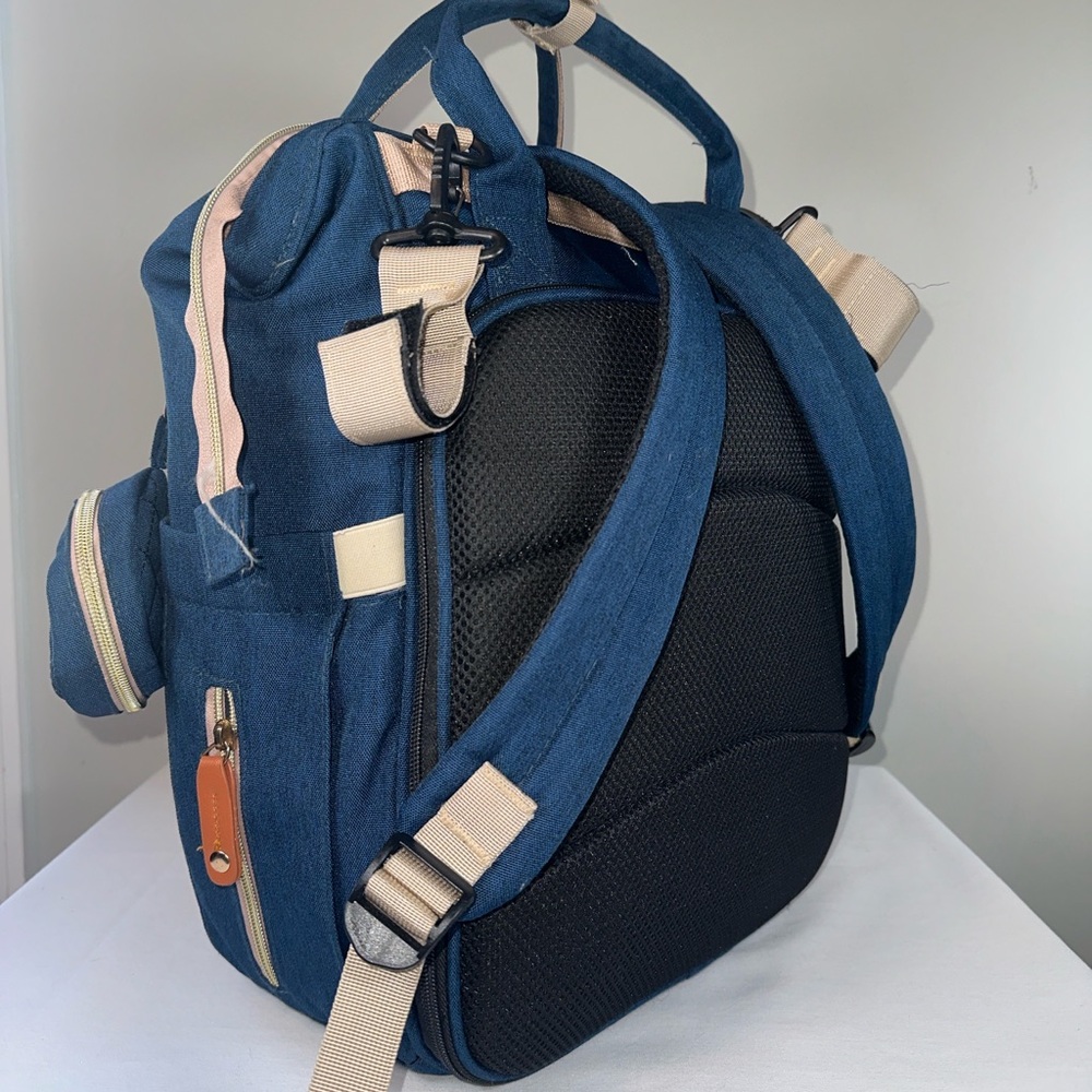 Navy Diaper Backpack Large Capacity Multifunction… - image 4